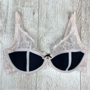 Steve Madden 32c pink lace black bra